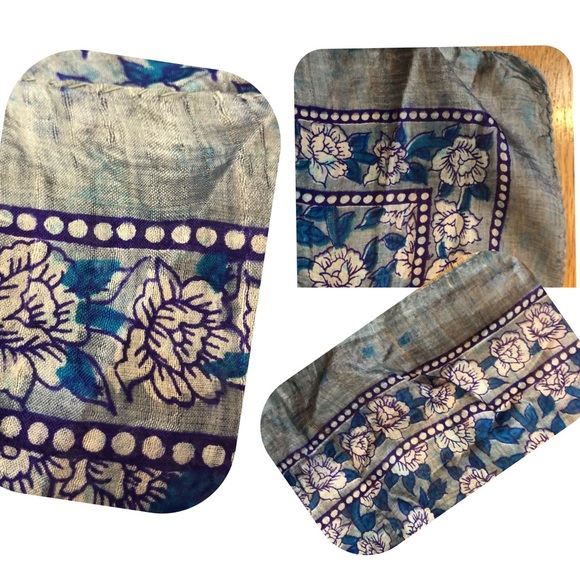 Bebe London Floral Square Oversized Delicate Silk Scarf - Picture 7 of 9